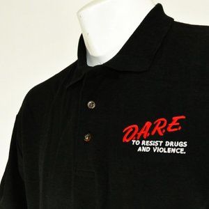 DARE To Resist Drugs and Violence Uniform Polo Shirt Black NEW Size M Medium